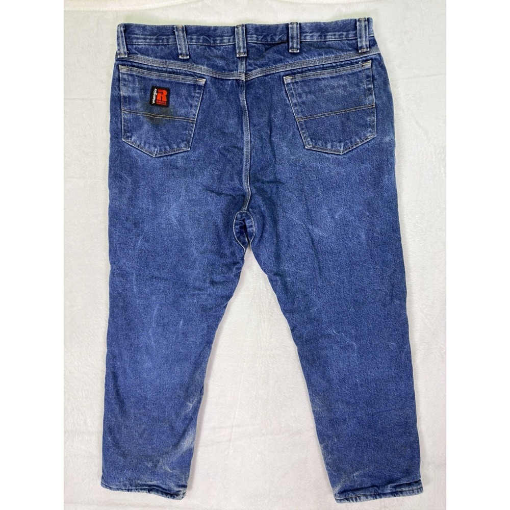 Wrangler Riggs‎ Workwear Jeans Mens 40x30 Blue Denim Fleece Lined Thermal Pants - Picture 2 of 10